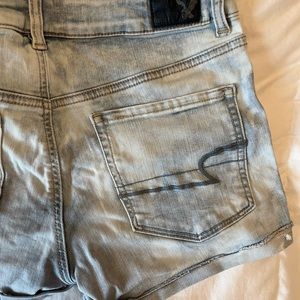 AEO tie dyed denim shorts